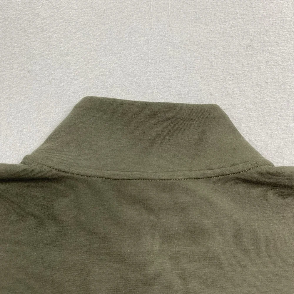The North Face Sweatshirt Mens Large Taupe Green Double Knit Half Zip Pullover
